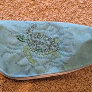Hand Crafted Blue Turtle Cosmetic Bag